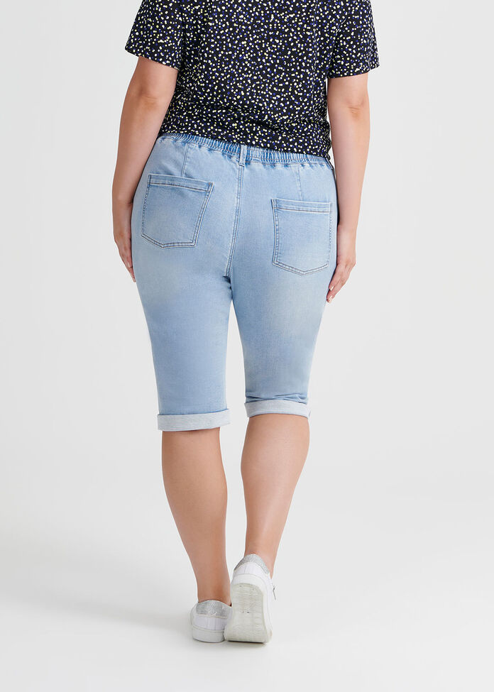 The Easy Fit Crop Denim Jogger, , hi-res