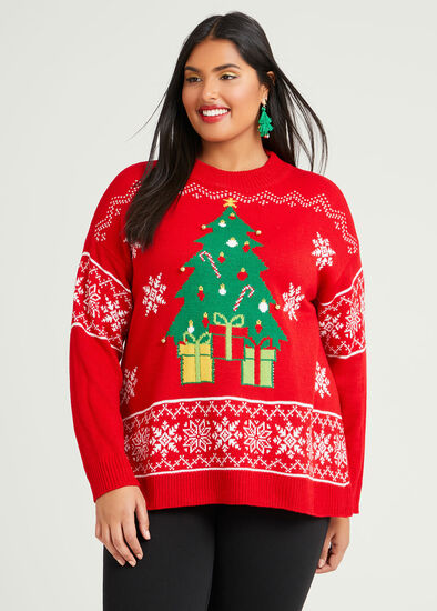 Plus Size Christmas Tree Jumper