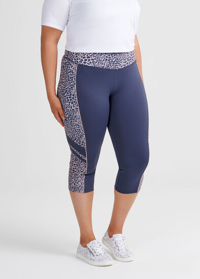 Plus Size Wild Spliced Crop Legging