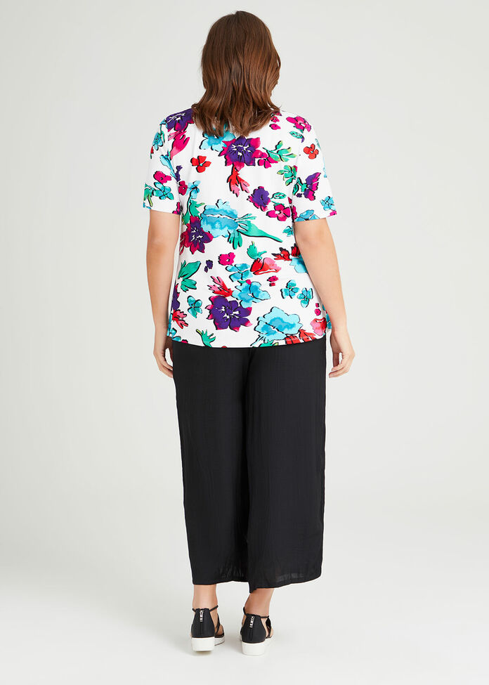 Zena Natural Floral Top, , hi-res