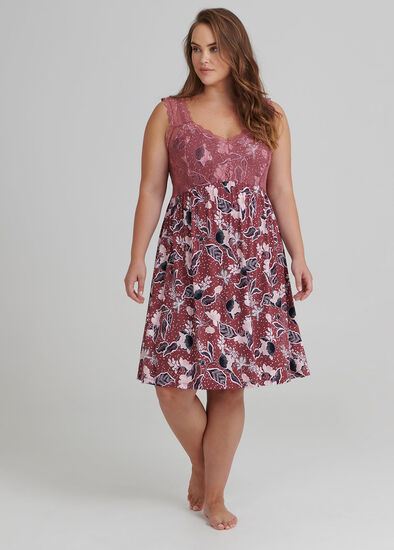 Plus Size Paisley Lace Bamboo Nightie