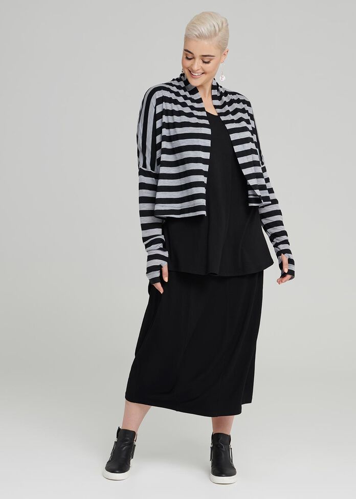 Cocoon Wool Stripe Cardi, , hi-res