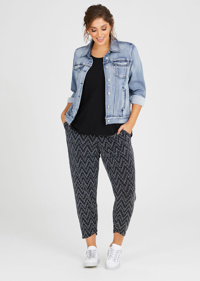 Chevron Lurex Jogger, , hi-res