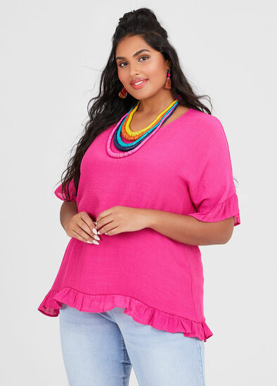 Plus Size Voyage Frilly Top