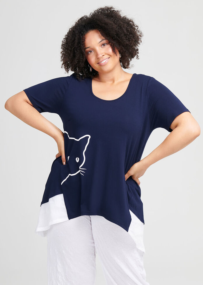 Nine Lives Viscose Top, , hi-res