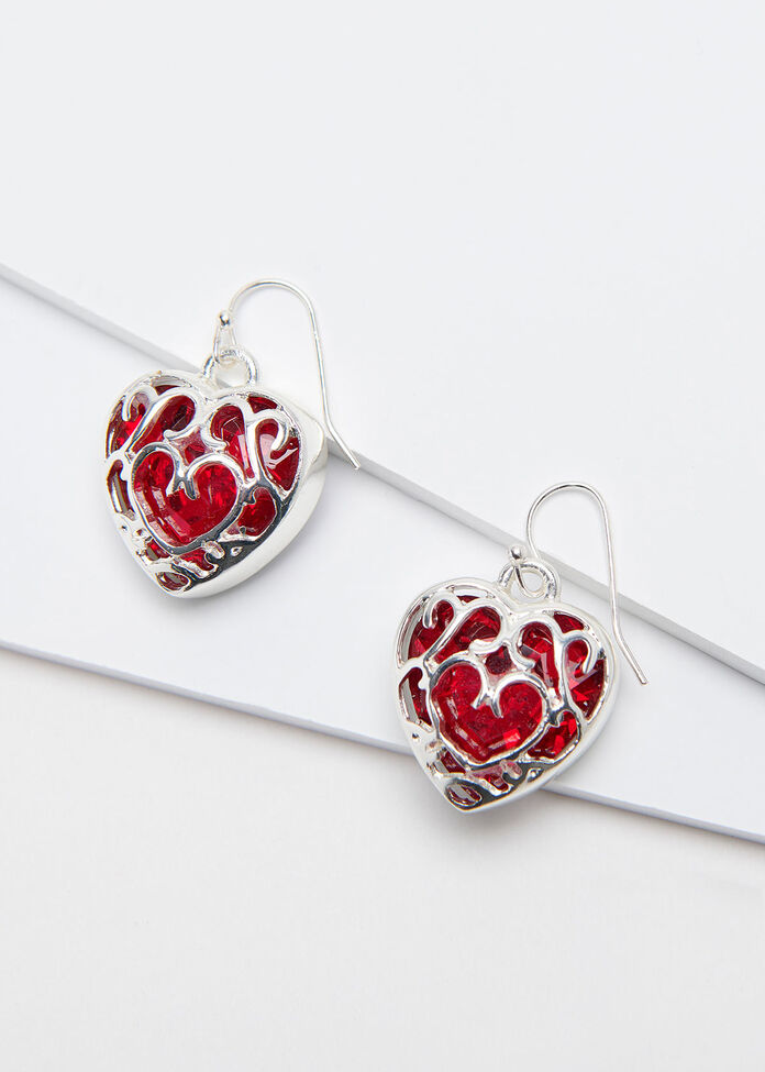 Faceted Filigree Earrings, , hi-res