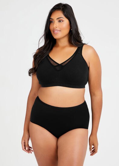 Plus Size Wirefree Mesh Trim Bra