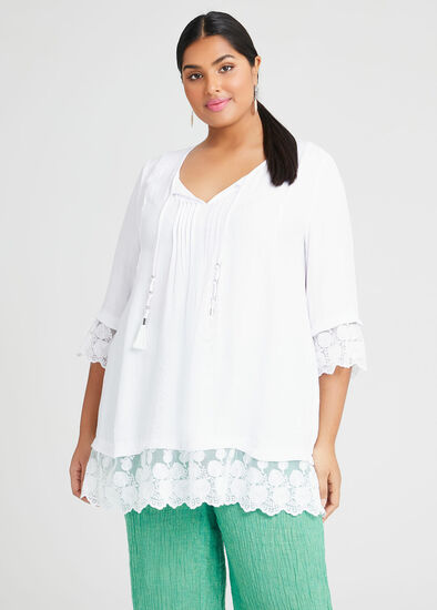 Plus Size Danica Natural Pintuck Tunic