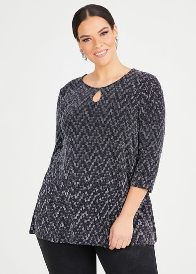 Plus Size Violetta Lurex Knit Top