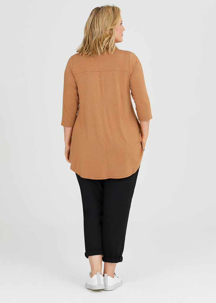 Bamboo Base 3/4 Sleeve Top, , hi-res