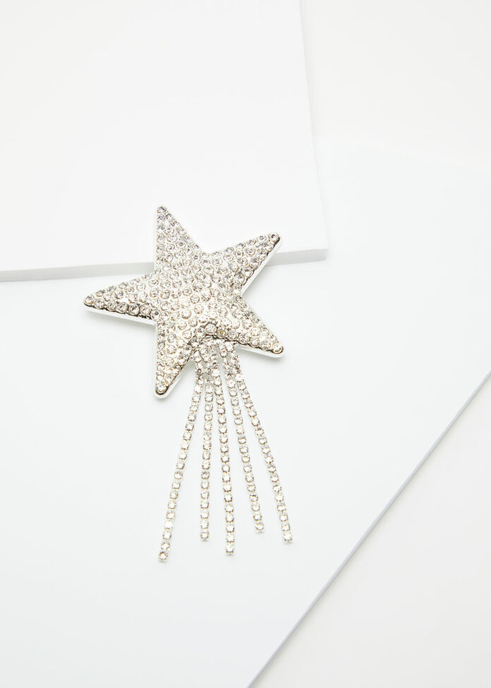 Crystal Shooting Star Brooch, , hi-res