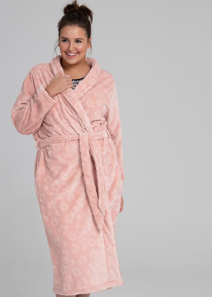 Fluffy Spot Dressing Gown, , hi-res