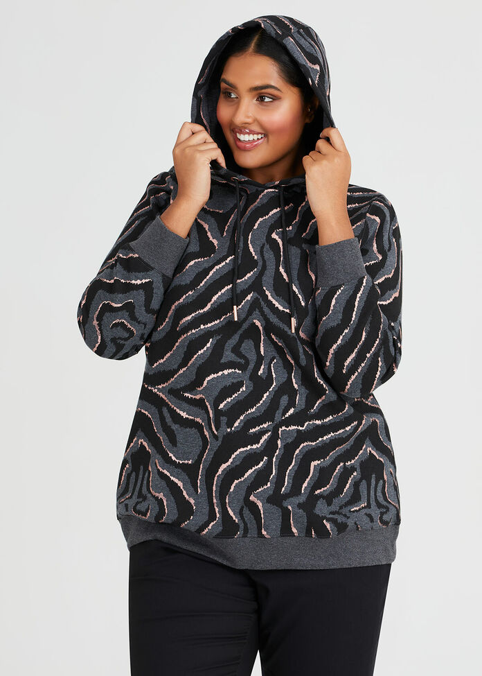 Zebra Foil Hoodie, , hi-res