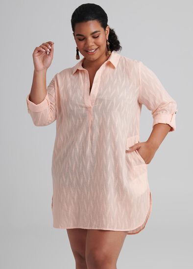 Plus Size Sunset Shirt Coverup