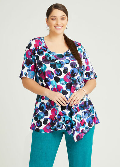 Plus Size Natural Sorbet Spot Top