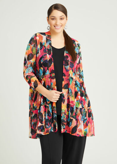 Plus Size Mesh Messina Tier Cardigan