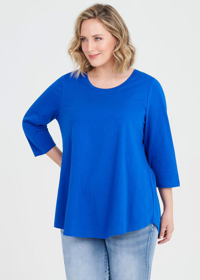 Plus Size Organic Crew Swing 3/4 Tee