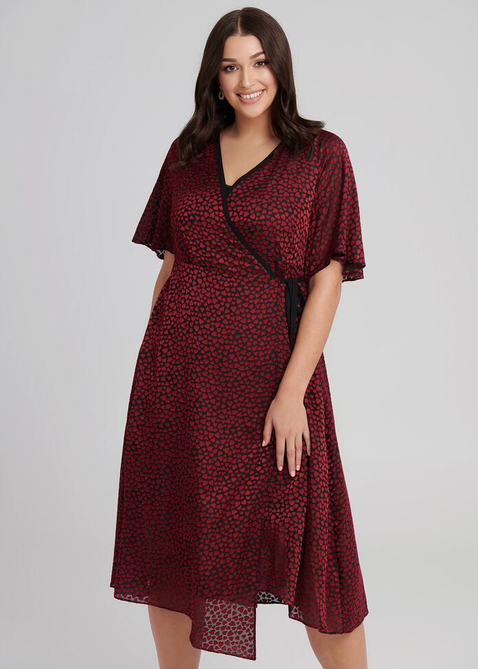 Women In Love Wrap Dress, , hi-res