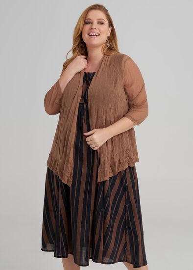 Plus Size Mesh Essential Cardi