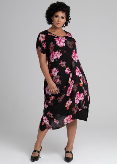 Plus Size Melodrama Drape Dress