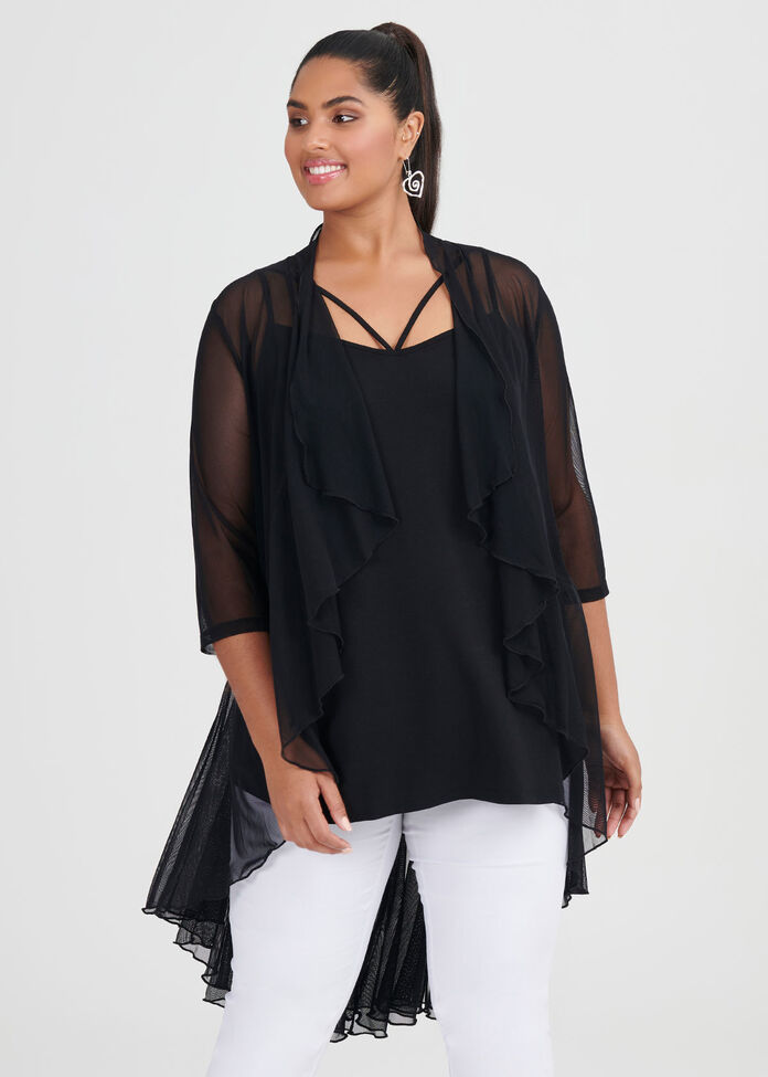 Mesh Frilly Days Cardi, , hi-res