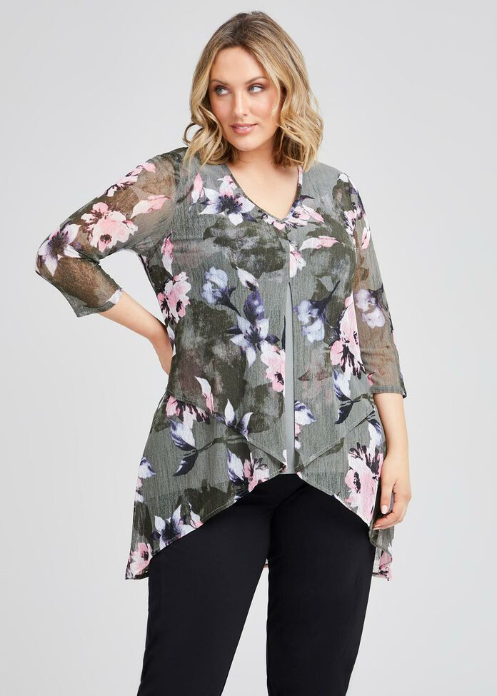 Chakra Floral Mesh Tunic, , hi-res