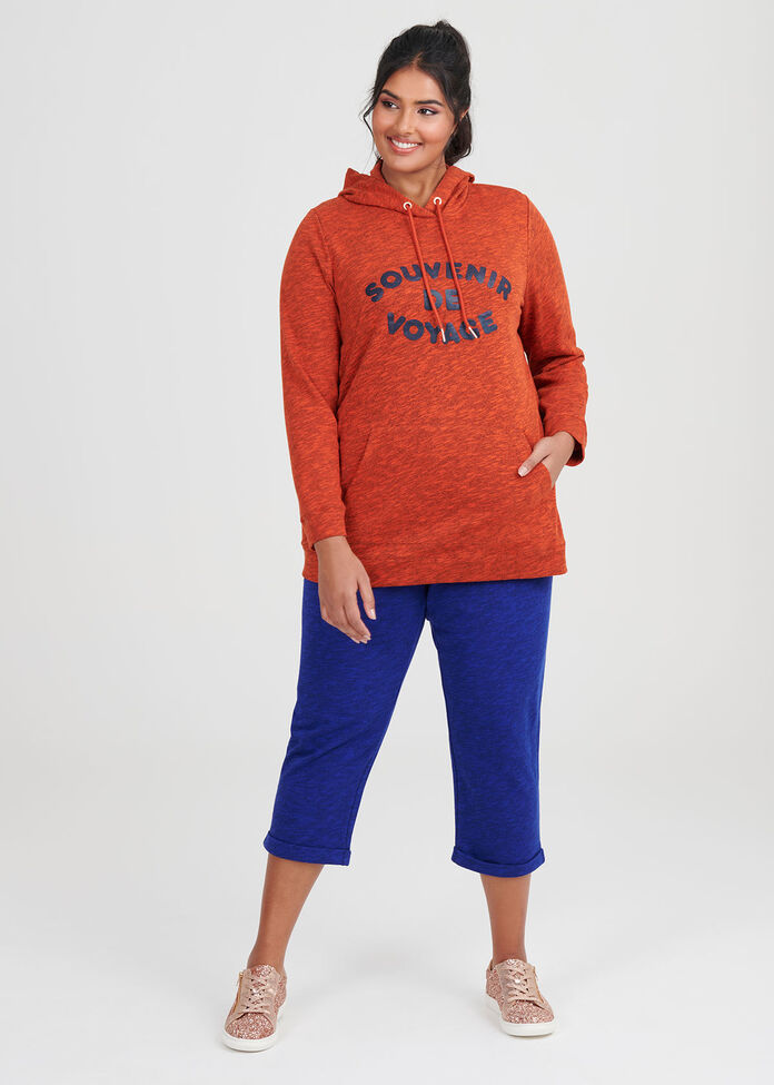 Burnt Orange Melange Hoodie, , hi-res