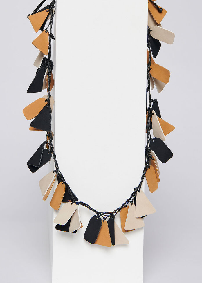 Leather Look Necklace, , hi-res