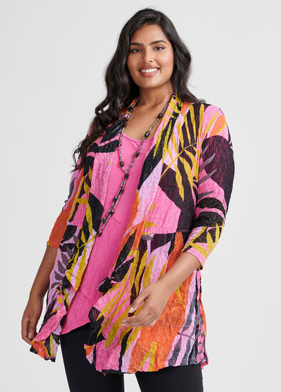 Plus Size Palm Shade Cardi