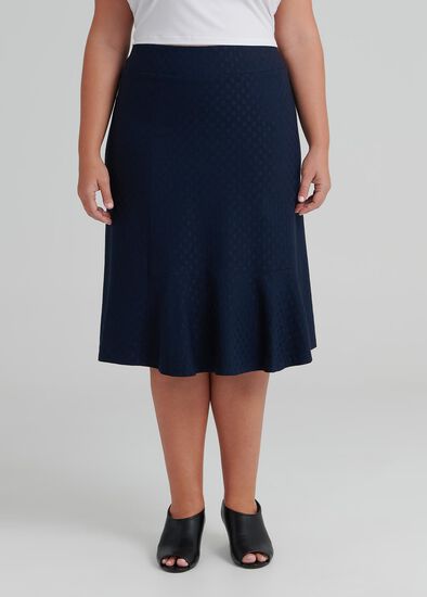 Plus Size Embossed Court Skirt