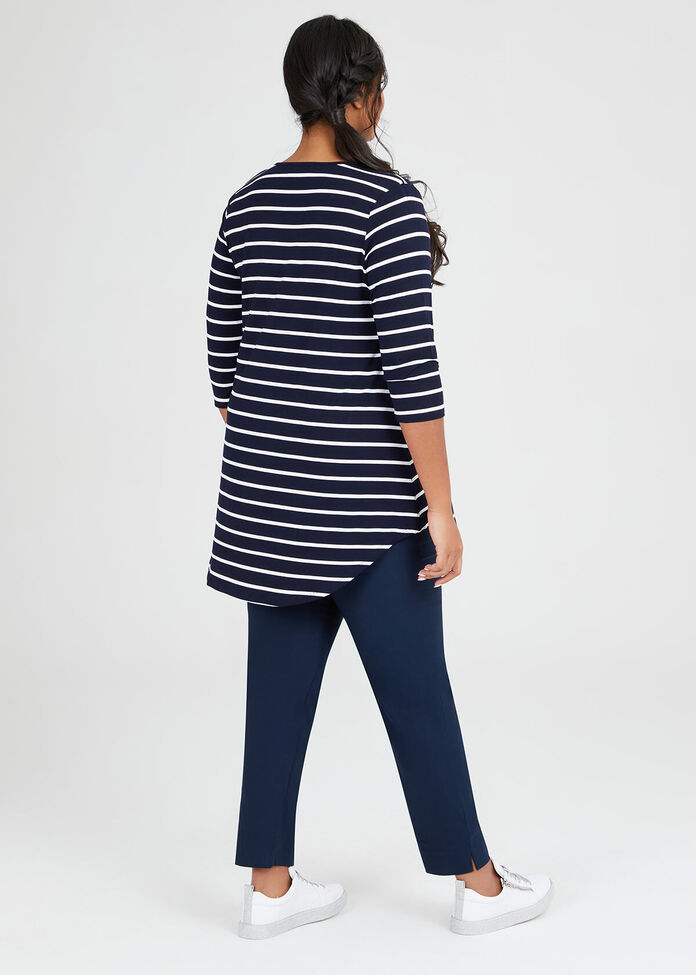 Bamboo Stripe 3/4 Sleeve Top, , hi-res