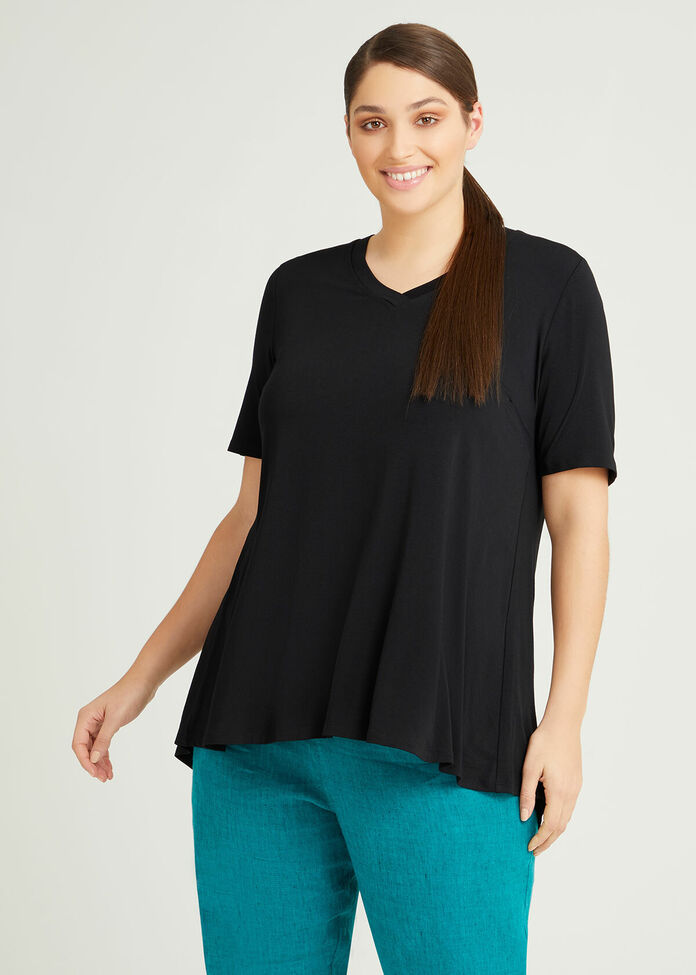 Bamboo Habitual Vneck Top, , hi-res