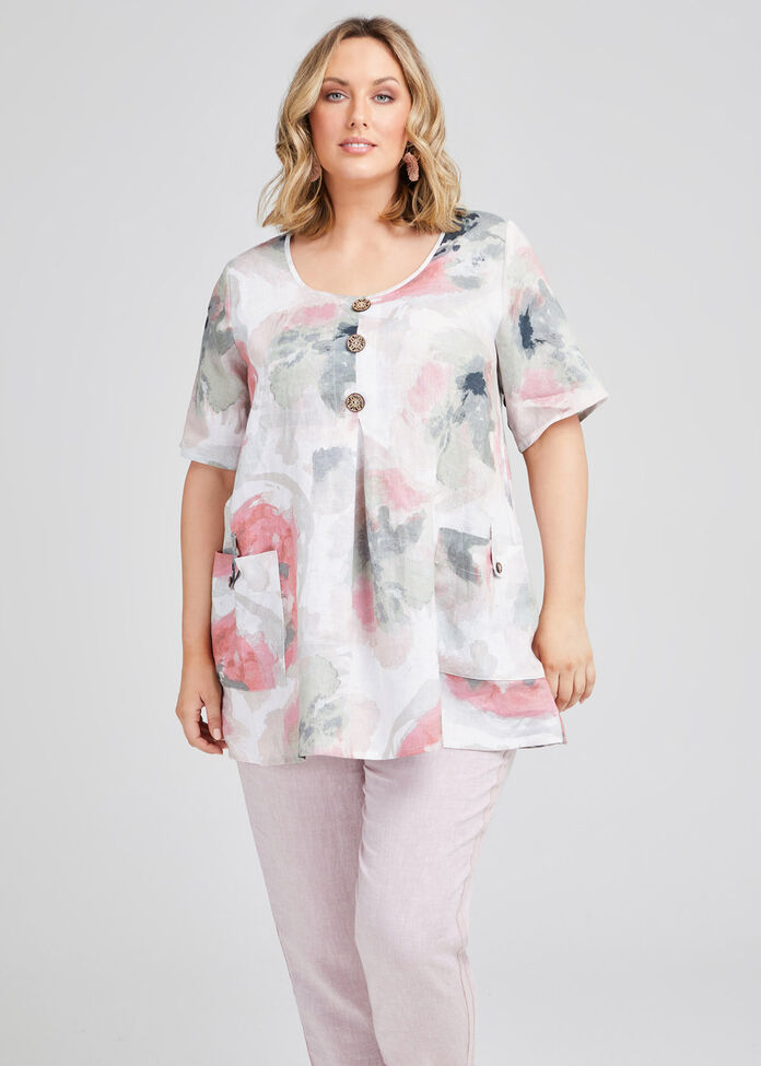 Misty Vibe Linen Pocket Tunic, , hi-res