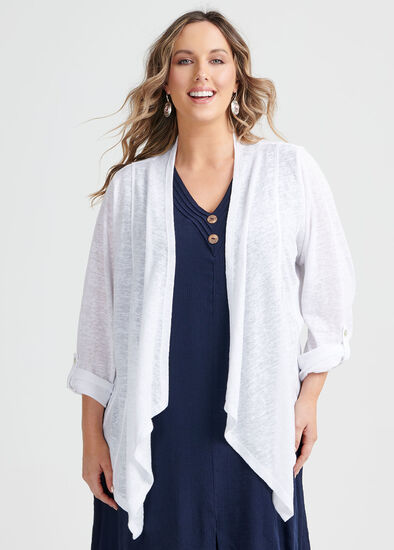 Plus Size Desert Slub Cardi