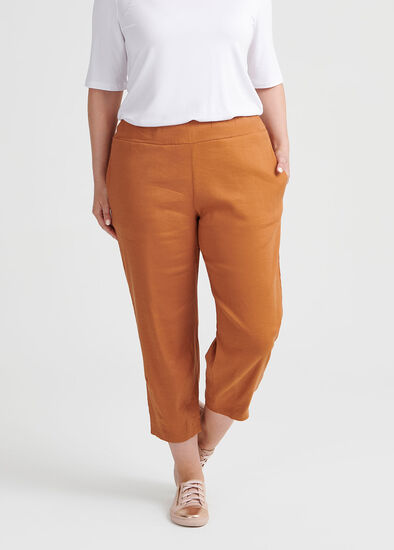 Plus Size Latifa Linen Crop Pant