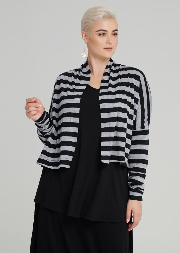 Cocoon Wool Stripe Cardi, , hi-res