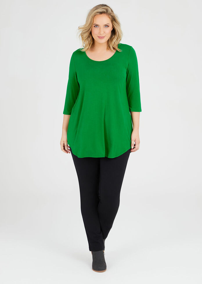 Bamboo Base 3/4 Sleeve Top, , hi-res