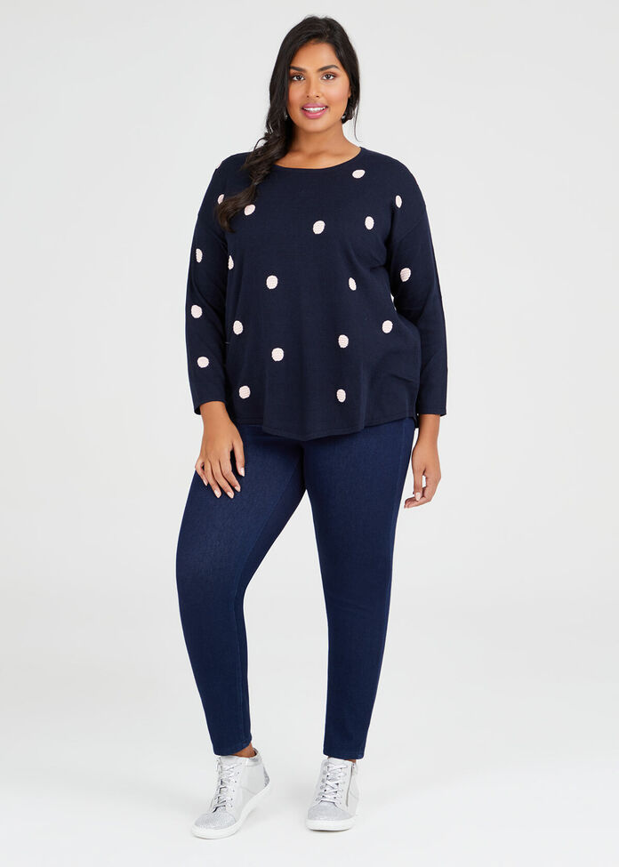 Bamboo Cotton Spot Jumper, , hi-res