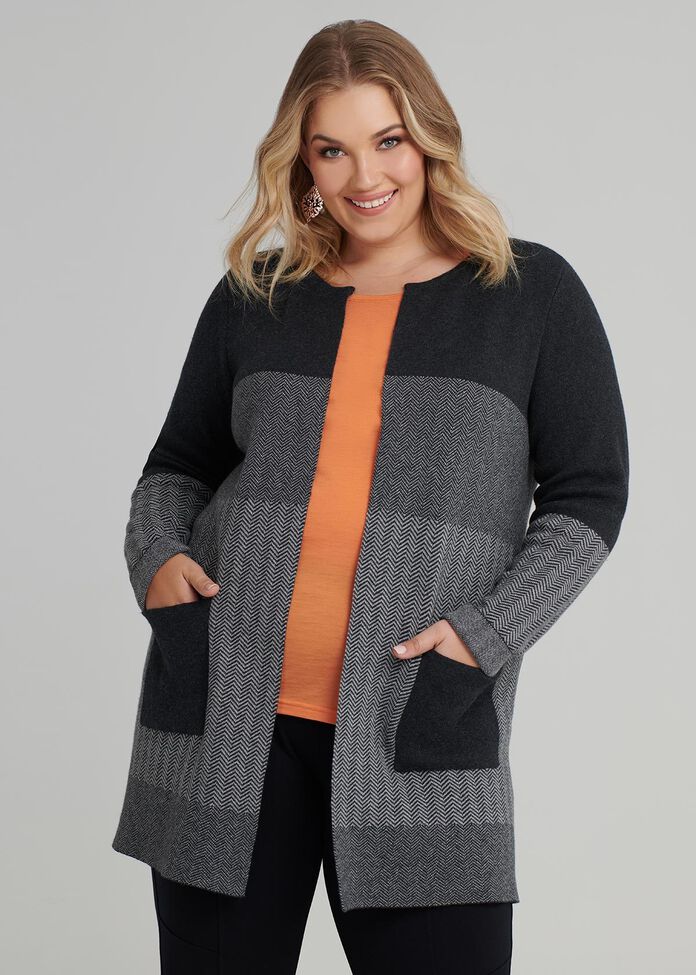 Textured Mix Cardi, , hi-res