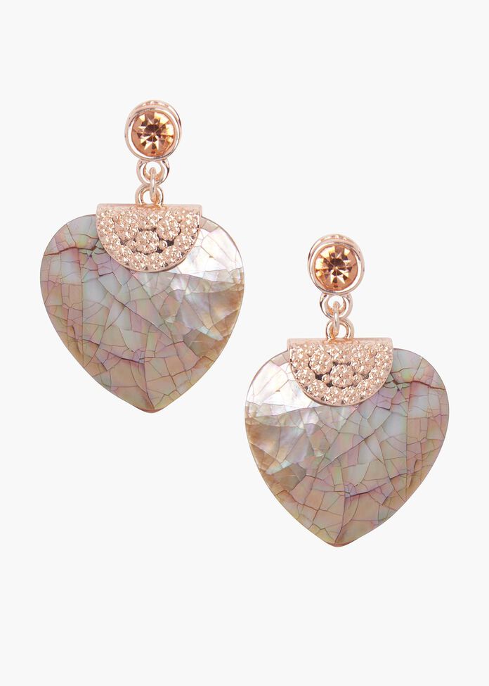 Russet Heart Earrings, , hi-res