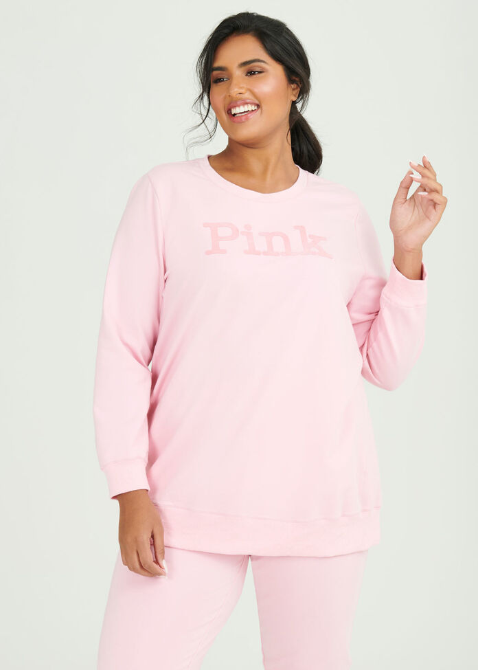 Organic Pink Sweat Top, , hi-res