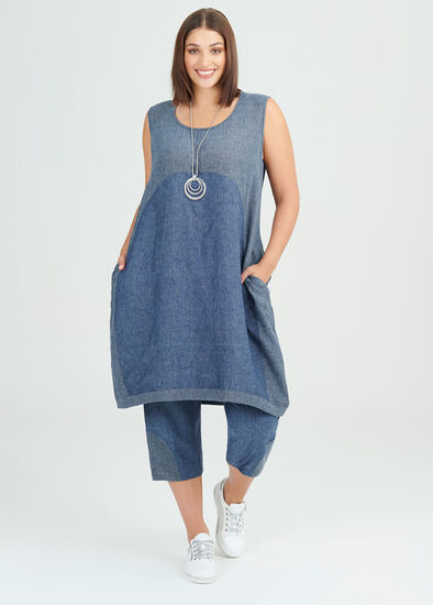 Plus Size Simply Blues Linen Dress