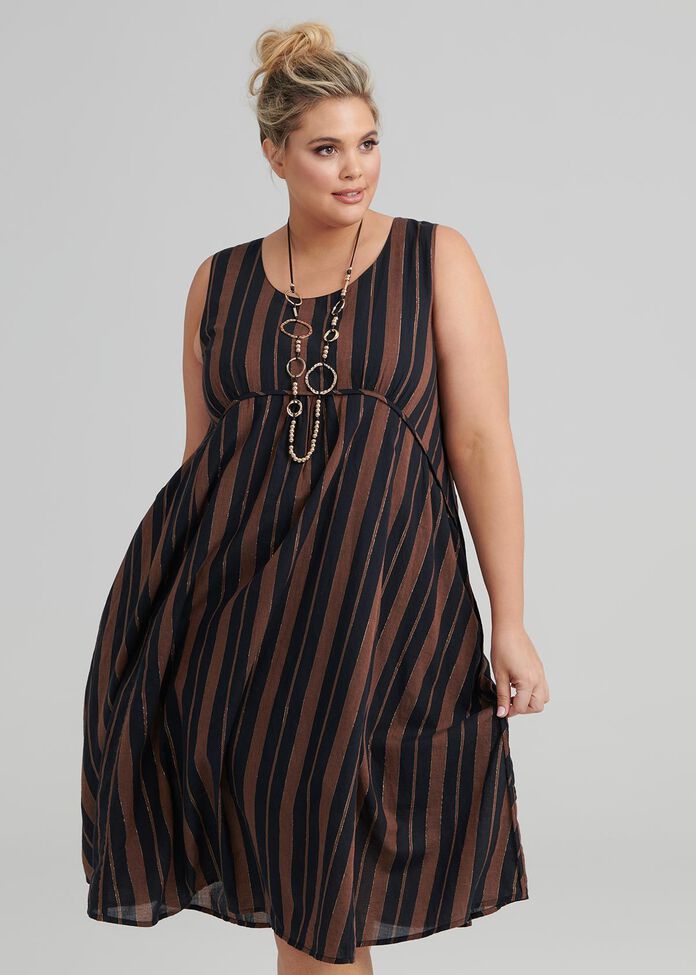 Ola Lurex Stripe Dress, , hi-res