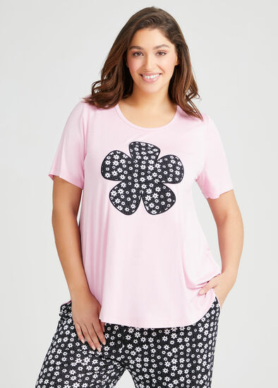 Plus Size Bamboo Fleur Pyjama Top