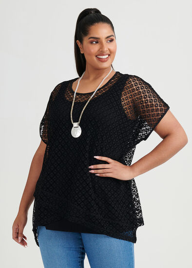 Plus Size Lace Charm Over Top