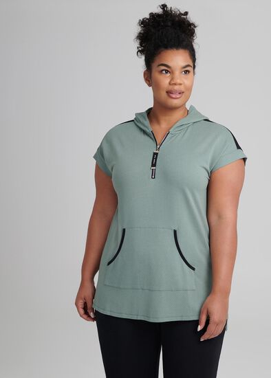 Plus Size Moda Active Zip Top