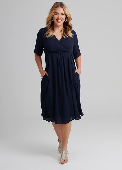 Plus Size Cross Over Dress