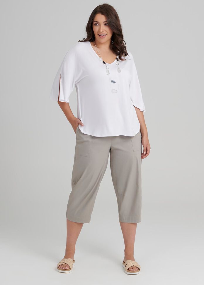 Tencel Trapeze Dart Crop Pant, , hi-res