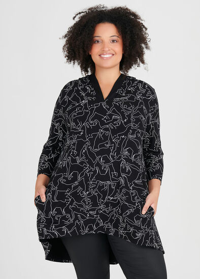 Plus Size Cats Back Natural Tunic