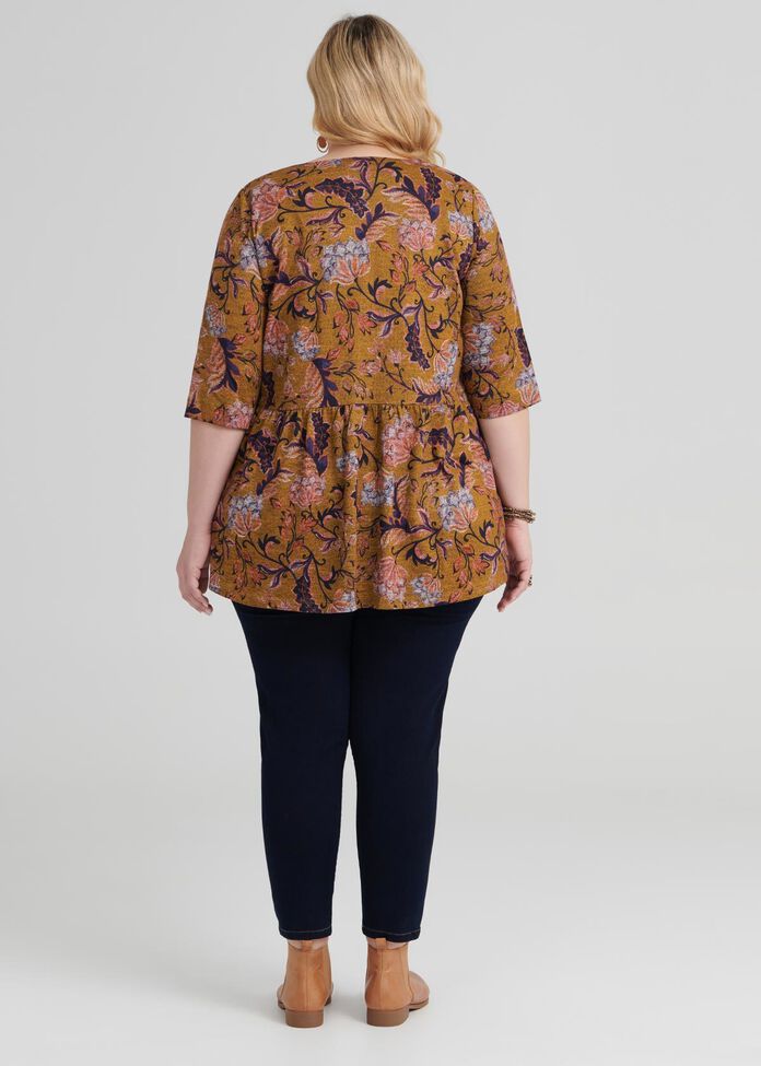 Ethnic Floral Top, , hi-res